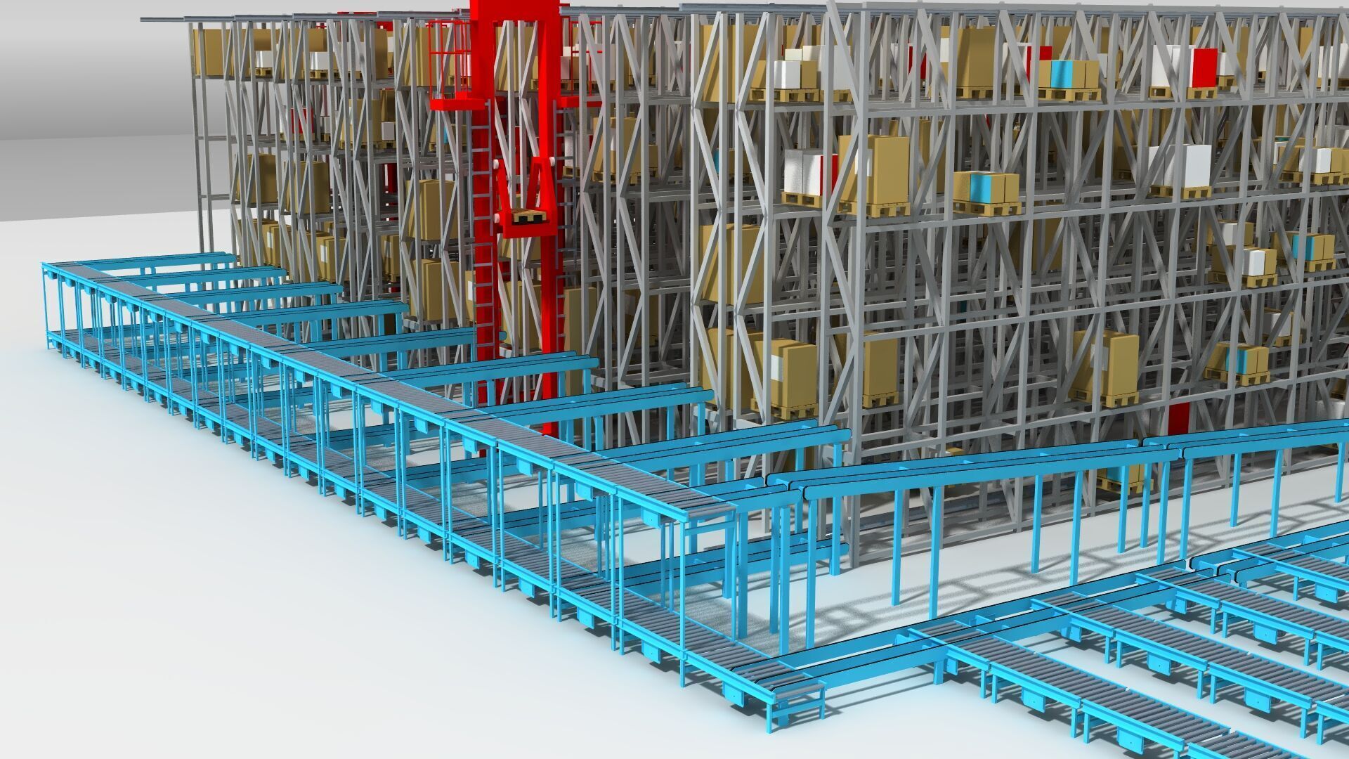 Storage warehouse Low-poly 3D model_7