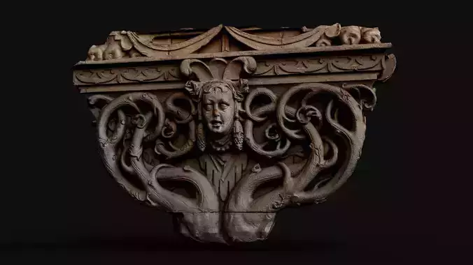 ancient column capital stone ornament PBR photogrammetry