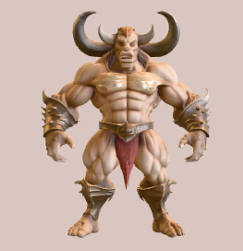 Muscular Minotaur Warrior 3D Model  Game Ready Fantasy Creature 3D print model