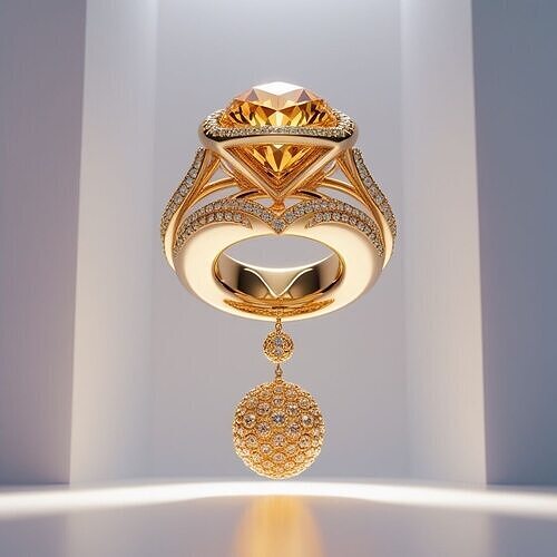 Celestial Flame Ring 3D print model