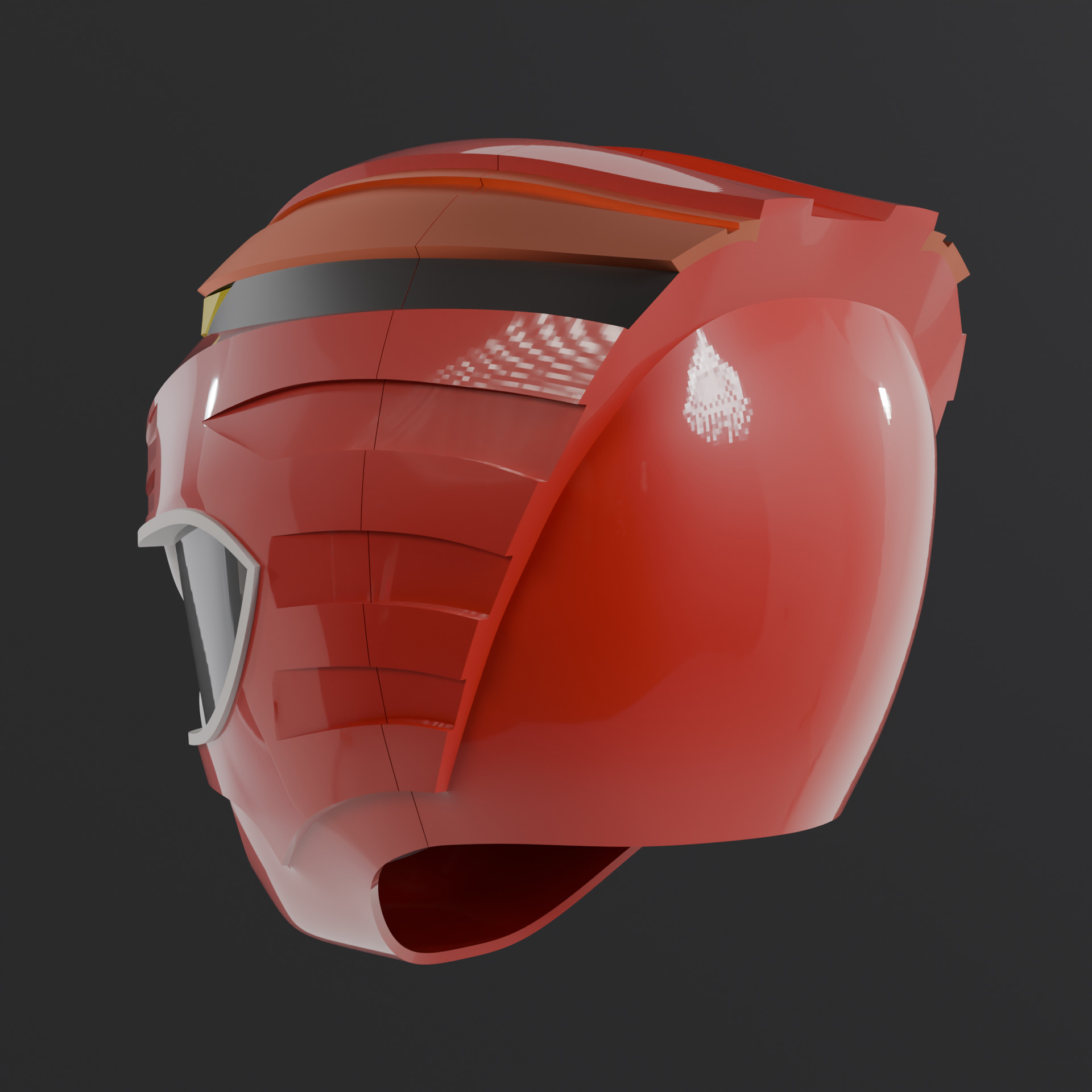 Power Rangers Wild Force  Gao Red Helmet Wearable model 3D print model_3