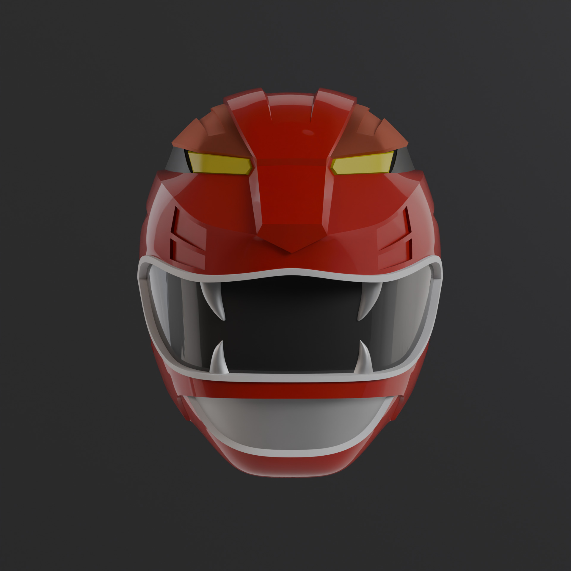 Power Rangers Wild Force  Gao Red Helmet Wearable model 3D print model_1