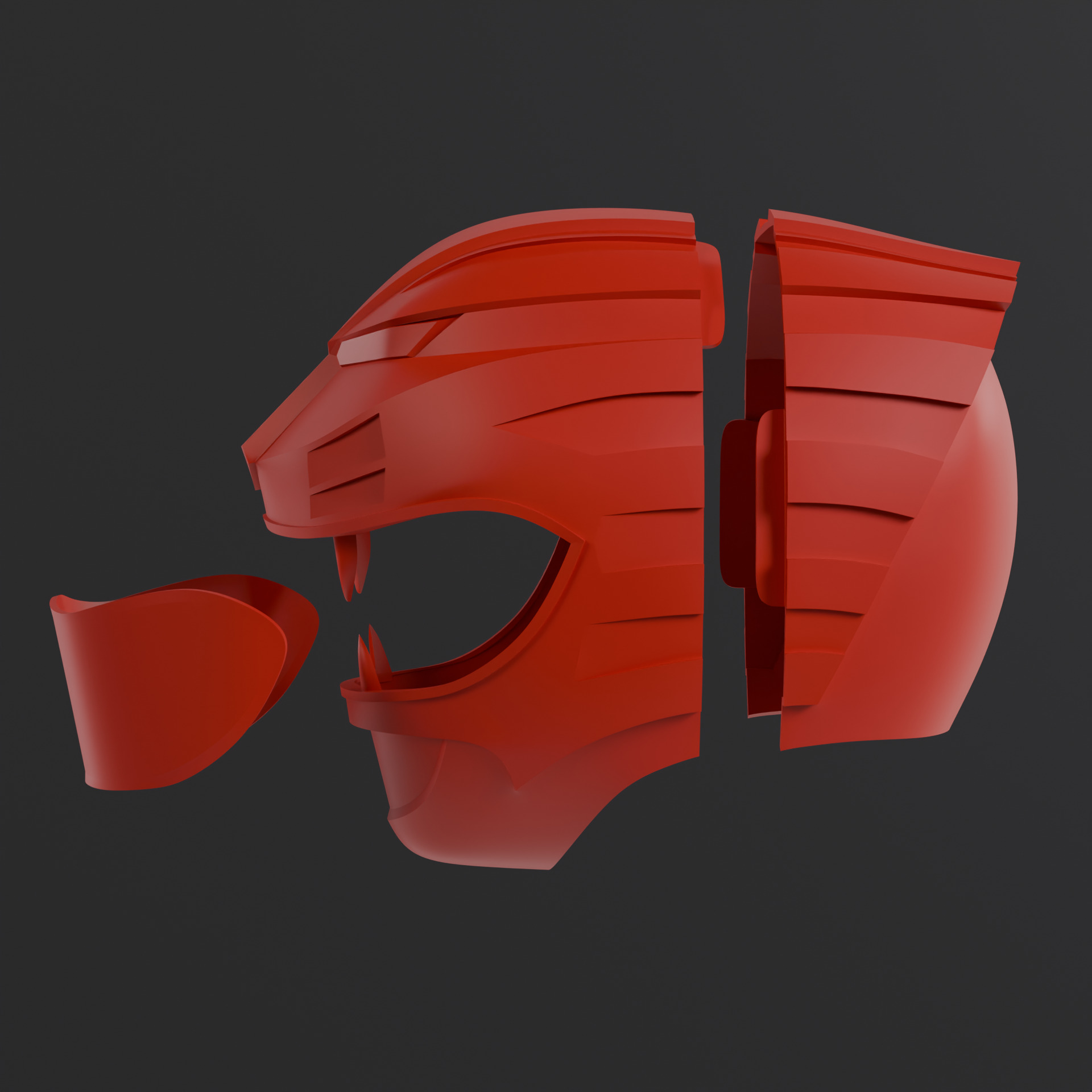 Power Rangers Wild Force  Gao Red Helmet Wearable model 3D print model_7