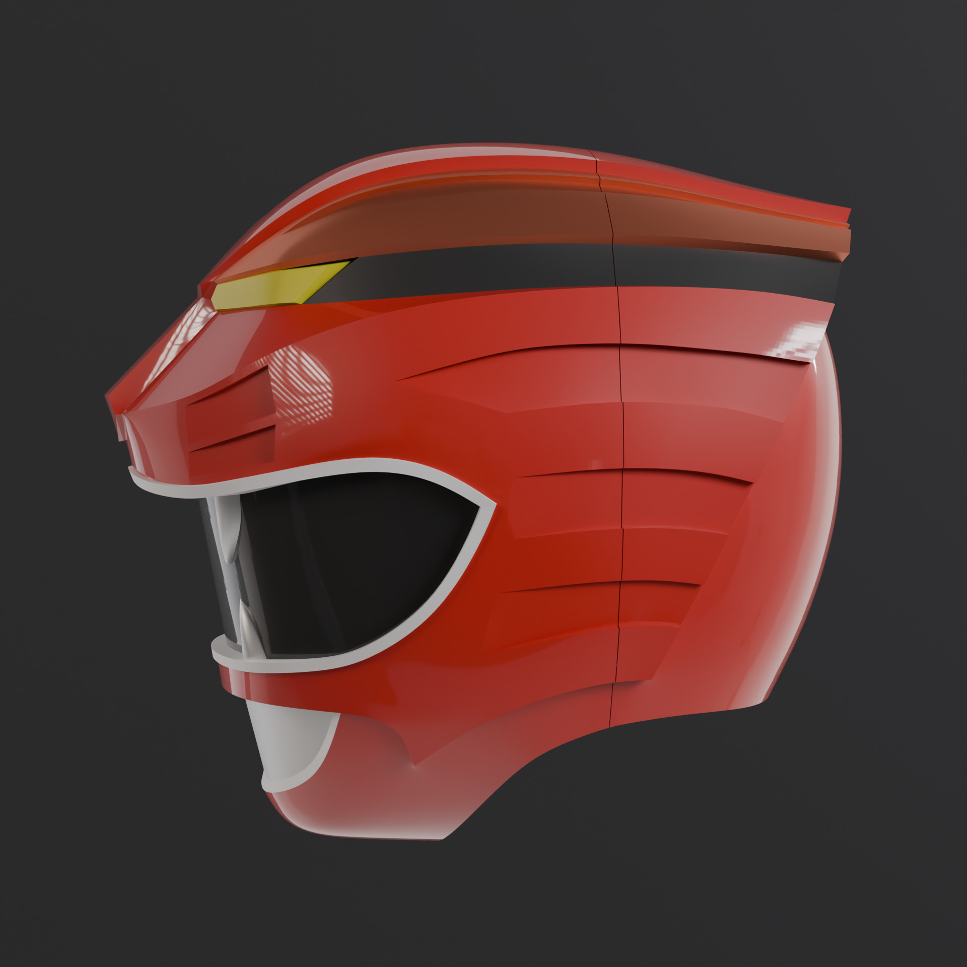 Power Rangers Wild Force  Gao Red Helmet Wearable model 3D print model_2