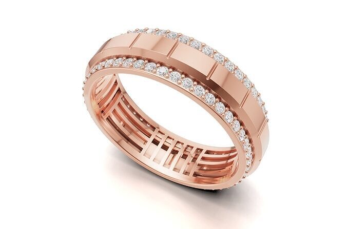 Mens Diamond Wedding Eternity Band 3D print model