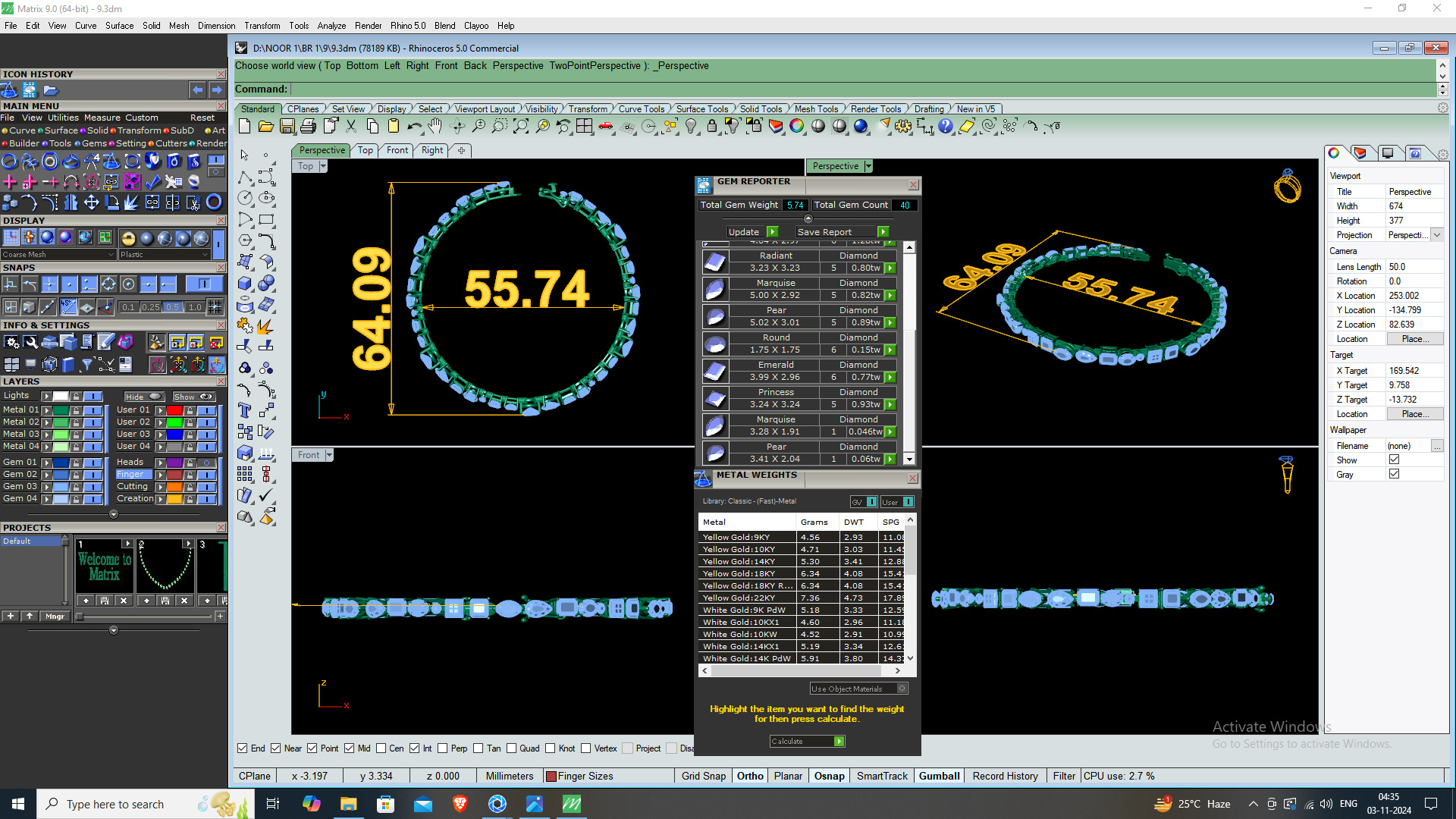 BRACELET DIAMOND -CAD-043 3D model_12