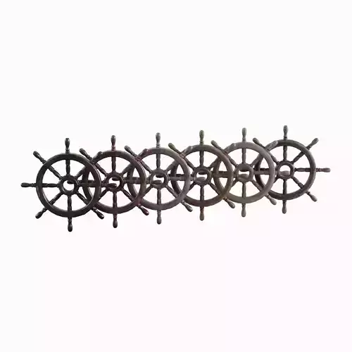Vessel Wheel Set Low-poly 3D model