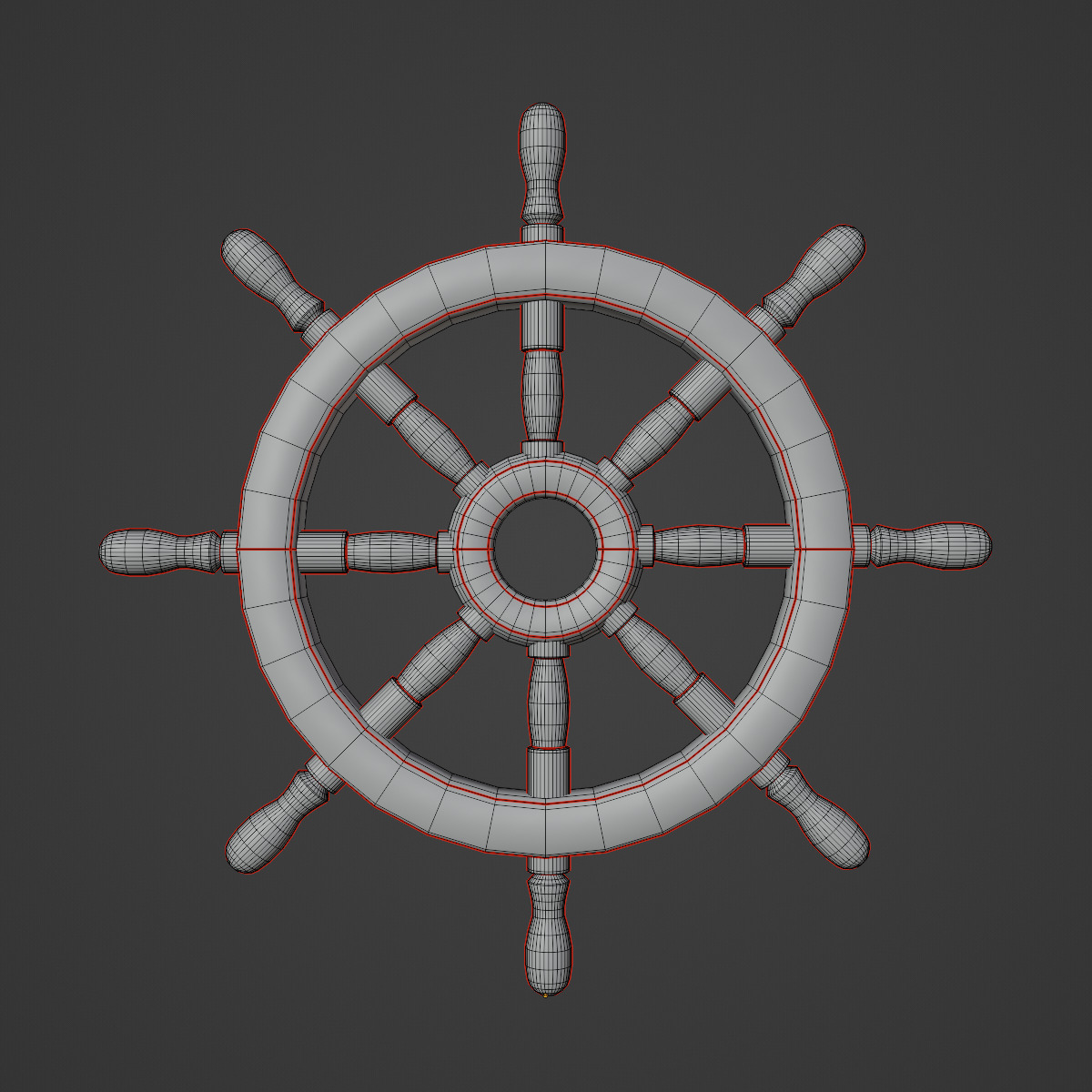 Vessel Wheel Set Low-poly 3D model_37