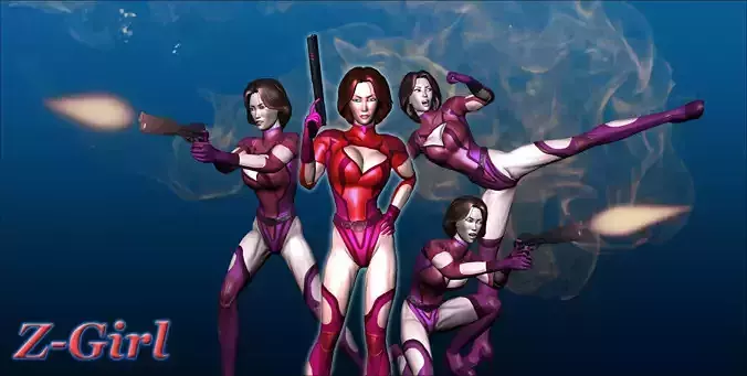 Z-Girl v3 Low-poly 3D model