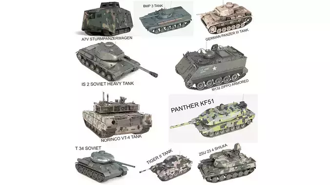 10 Military Vehicles Collection v8