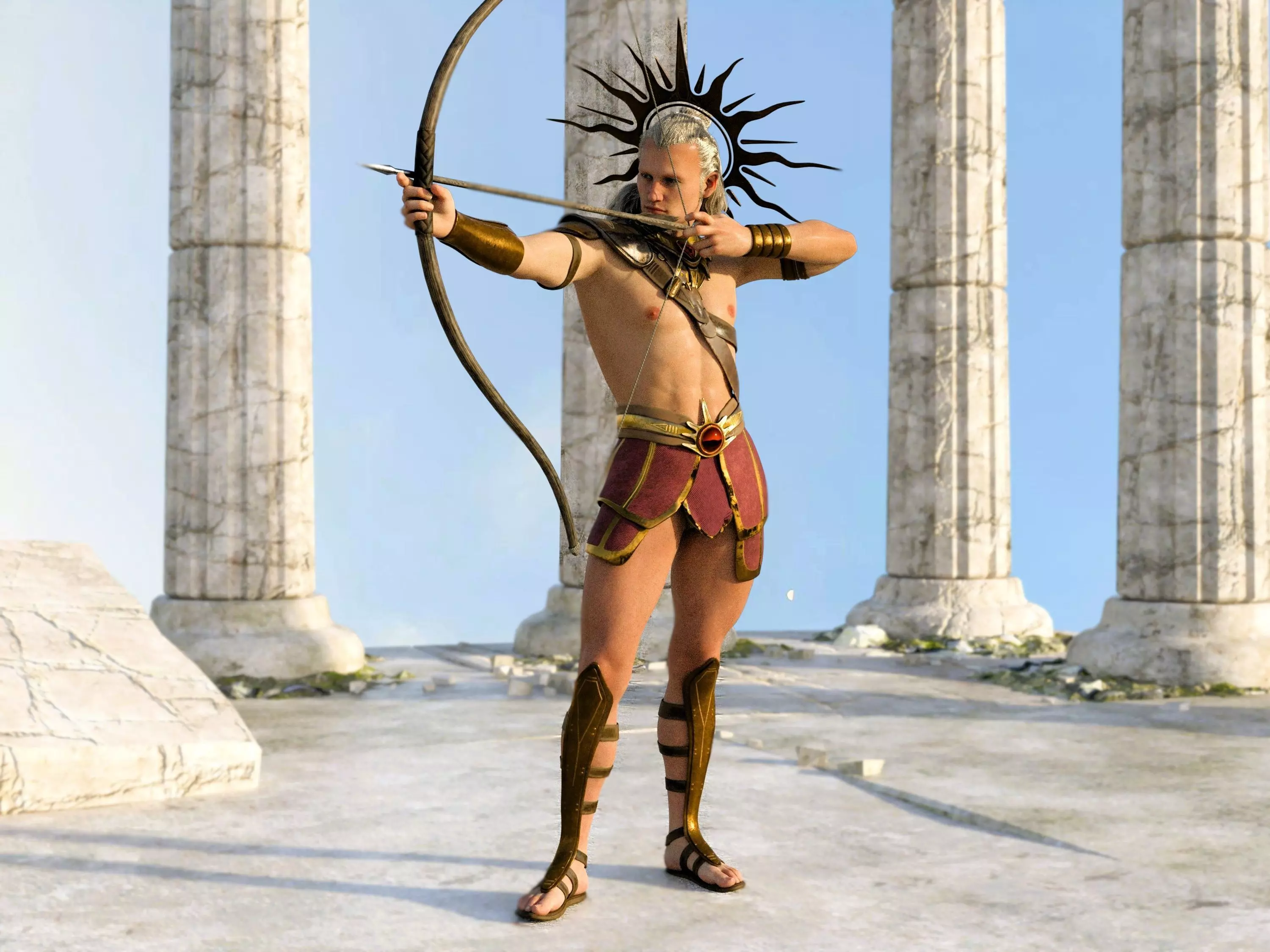 Apollo - God of Light Low-poly 3D model_0
