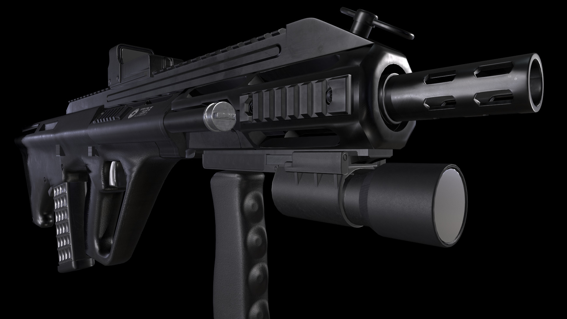 AUG A3 Rifle Low-poly 3D model_2