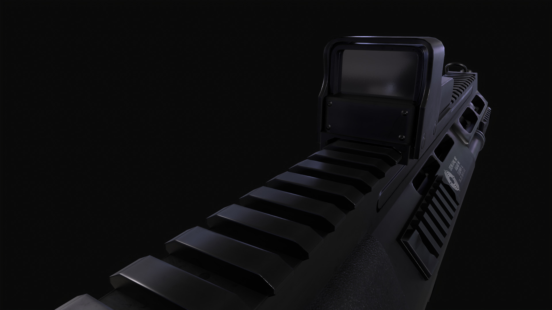 AUG A3 Rifle Low-poly 3D model_9