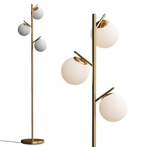 Globe Floor Lamp Modern Freestanding Lamp Living Room 3D model