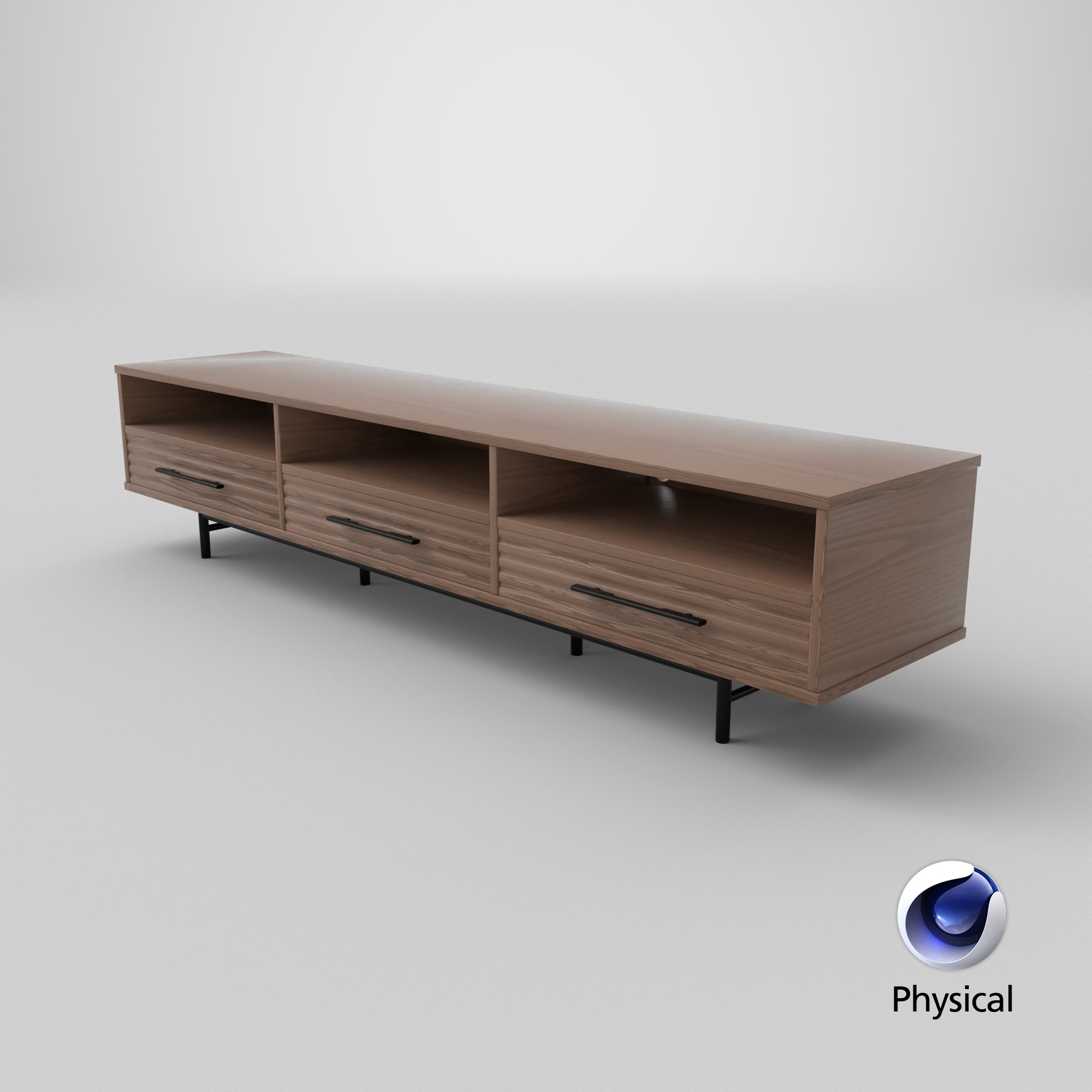 Tv Stand 002 Low-poly 3D model_12