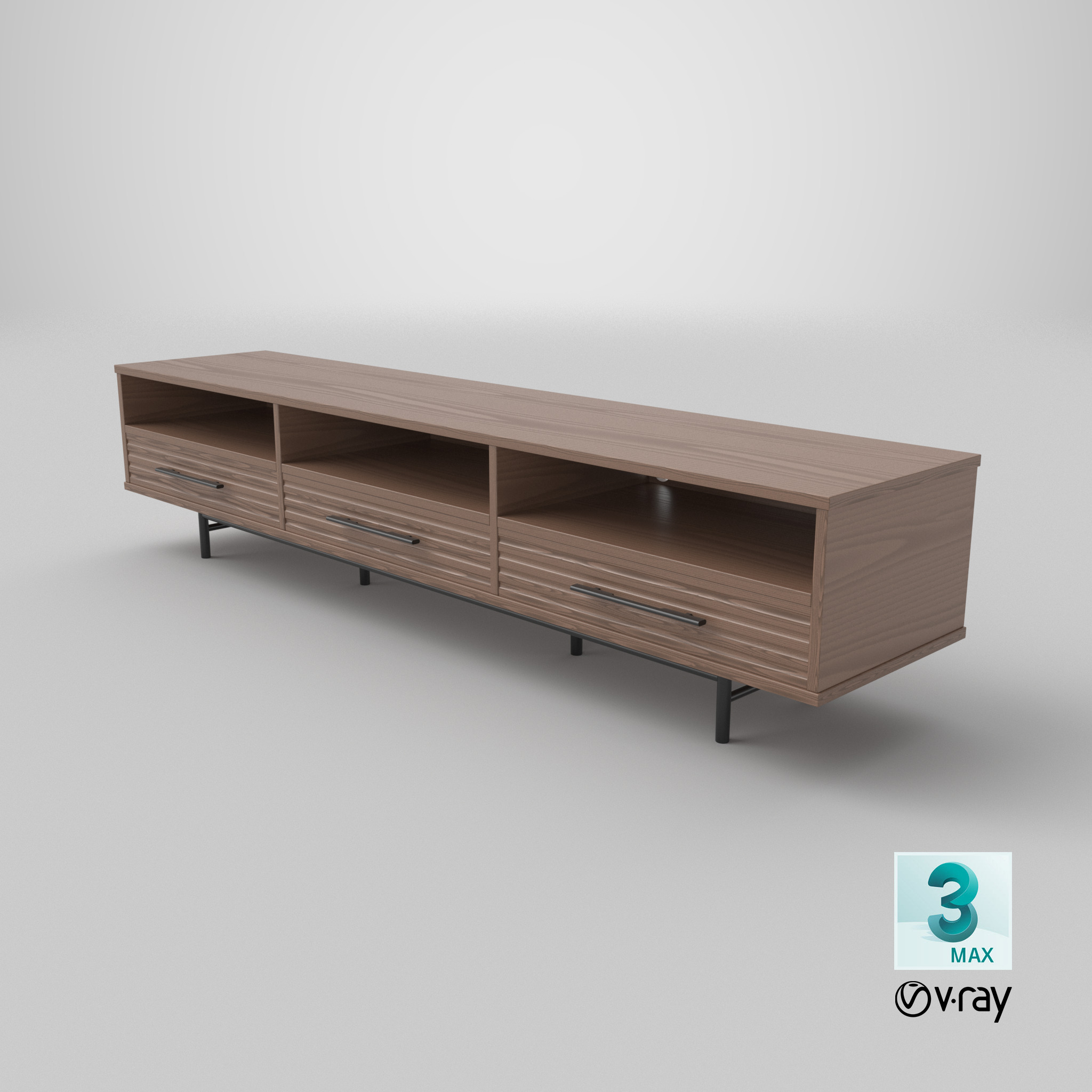 Tv Stand 002 Low-poly 3D model_11