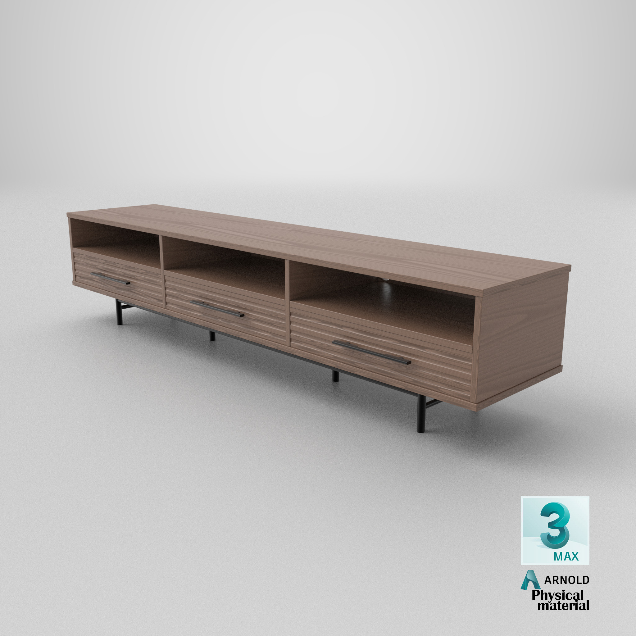 Tv Stand 002 Low-poly 3D model_14