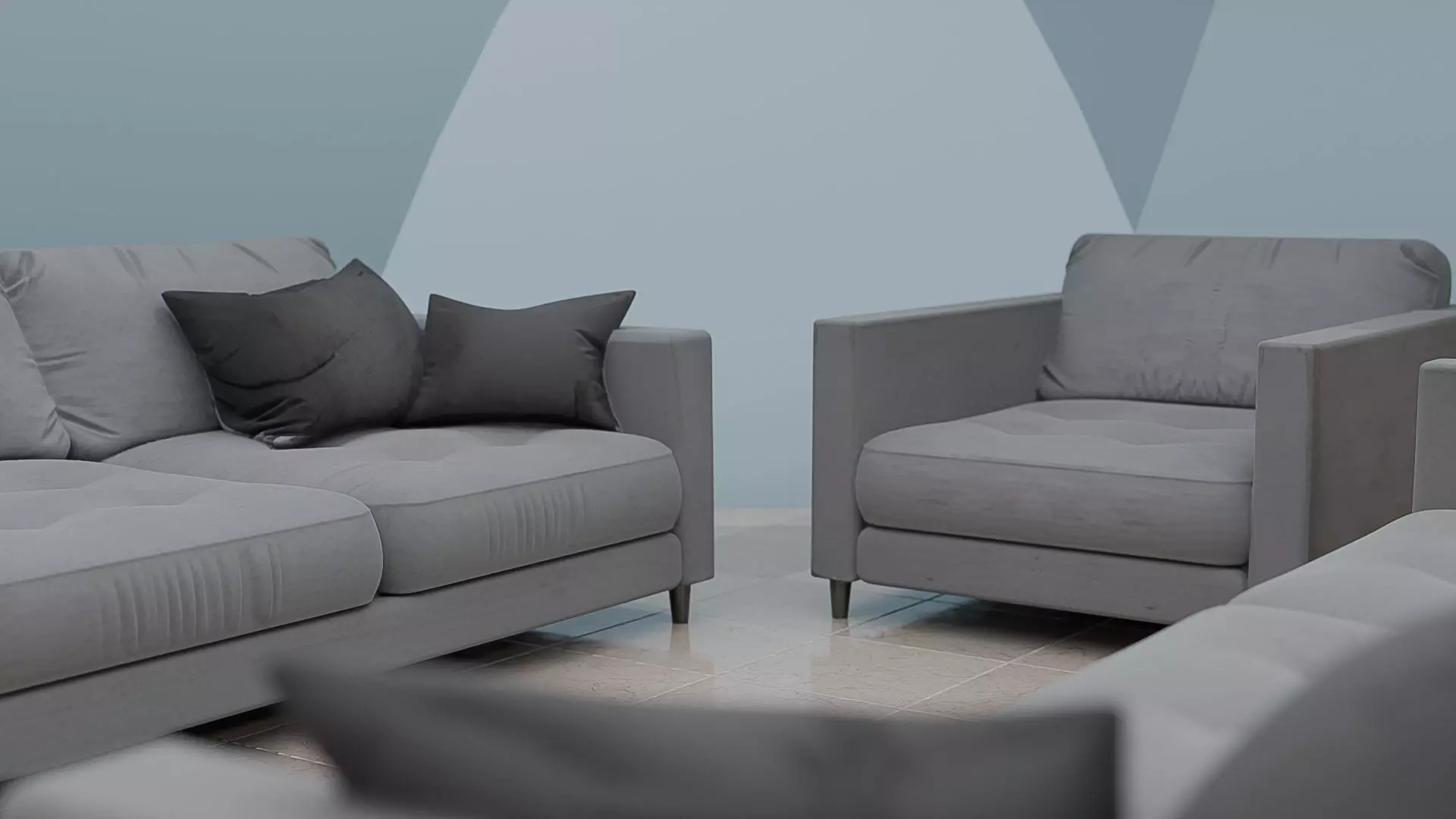 Morden Style 3D Sofa Sets Fabric Couch Furniture Model Free 3D model_0