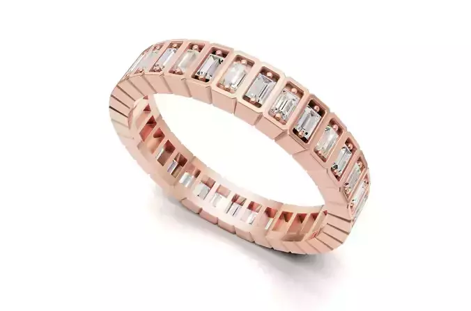 Baguette Diamond Wedding Eternity Band Ring