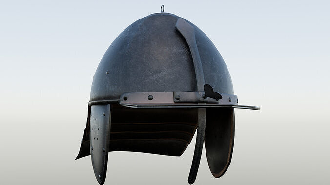 Lobster-tailed pot helmet pappenheimer Low-poly 3D model