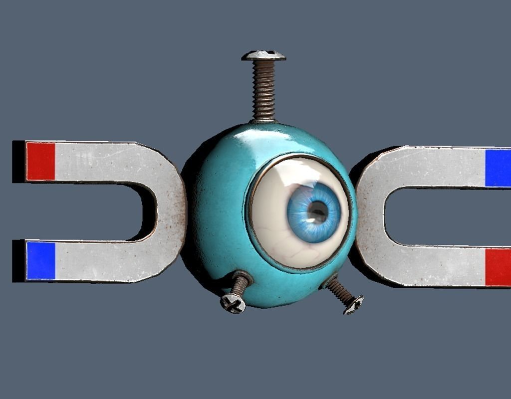 Magnemite eyeball Low-poly 3D model