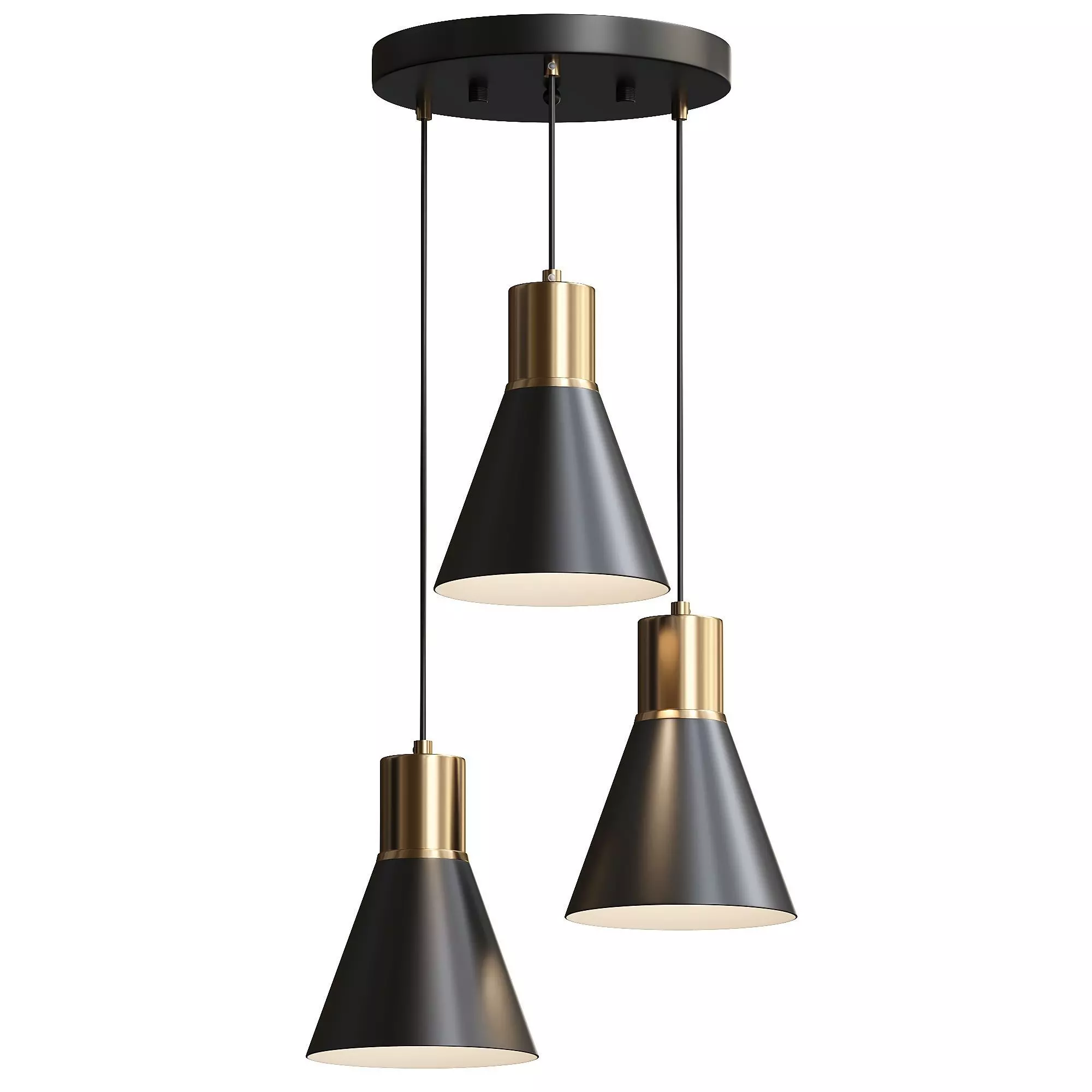 JONATHAN Y Apollo 3-Light Metal Cluster LED Pendant 3D model