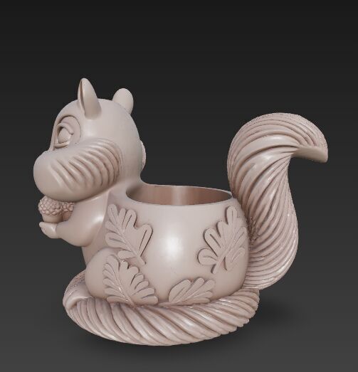 Cute Squirrel Planter Pen Holder 3D Printable STL 3D print model_3