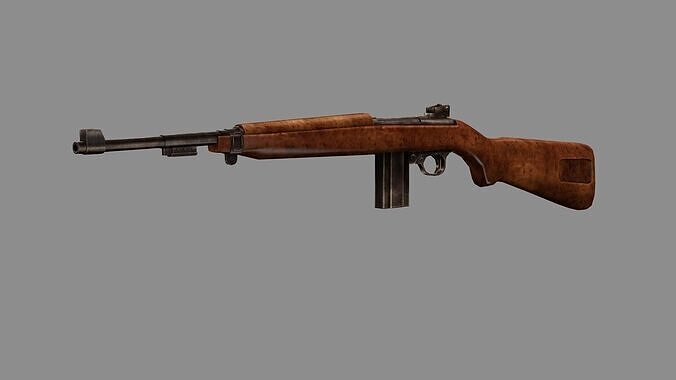 M1 Carbine C127H Luger 19 Low-poly 3D Model Low-poly 3D model