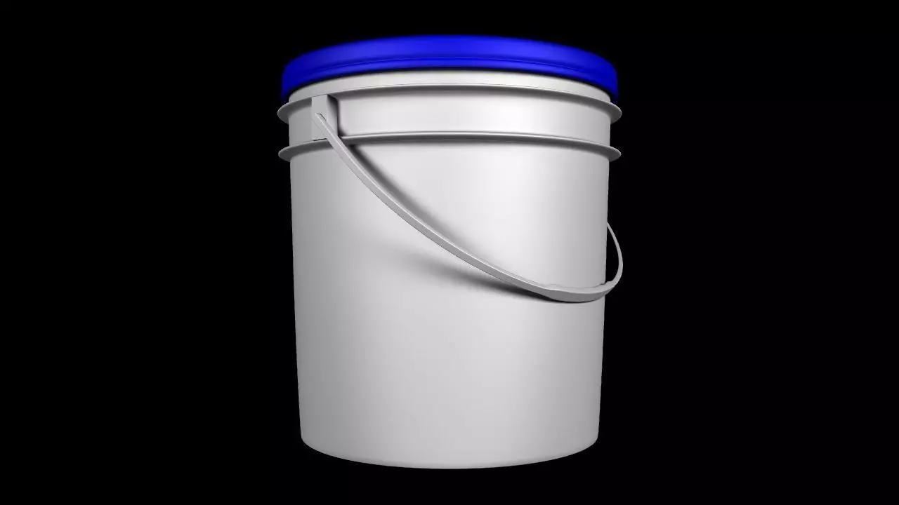 Plastic Paint Bucket Free low-poly 3D model