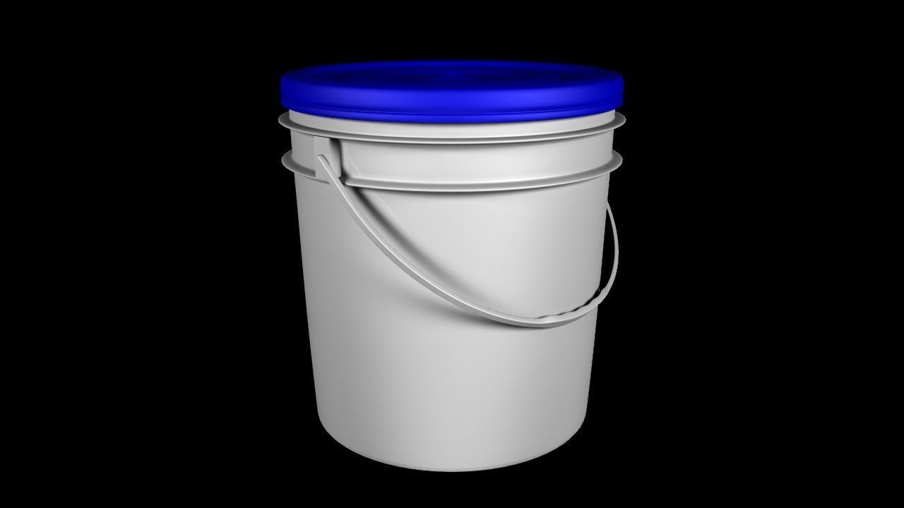 Plastic Paint Bucket Free low-poly 3D model_1