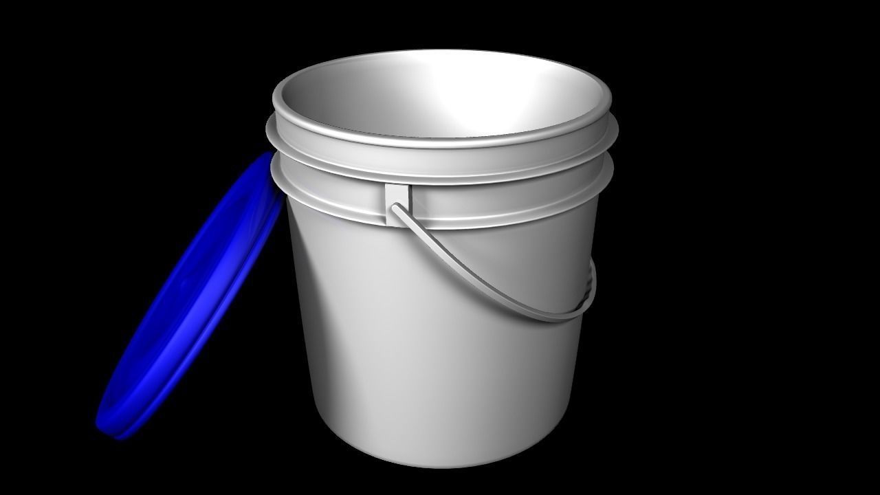 Plastic Paint Bucket Free low-poly 3D model_2