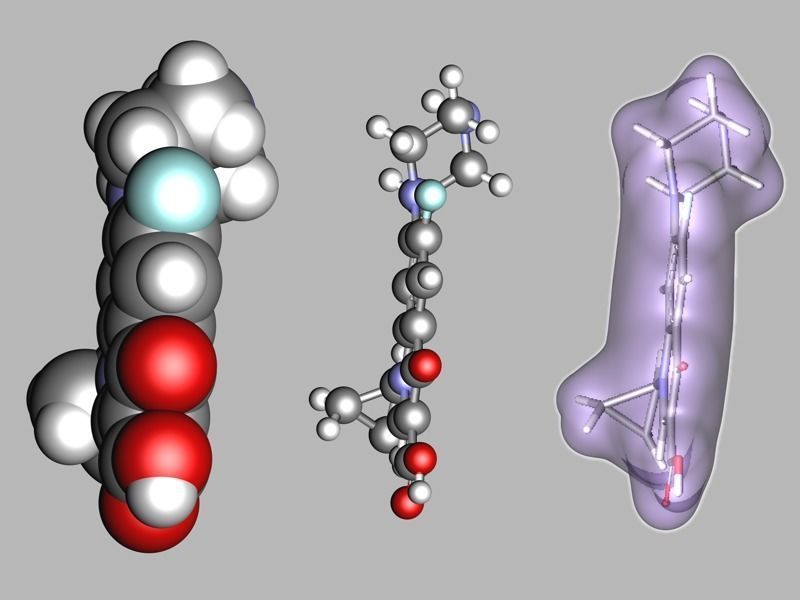 Ciprofloxacin molecule 3D model_6