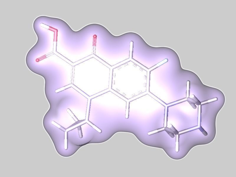 Ciprofloxacin molecule 3D model_2