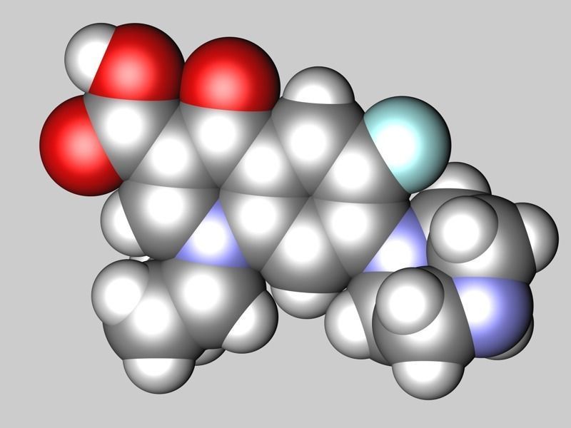 Ciprofloxacin molecule 3D model_5