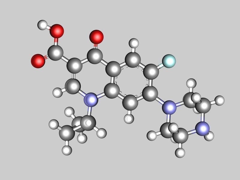Ciprofloxacin molecule 3D model_4