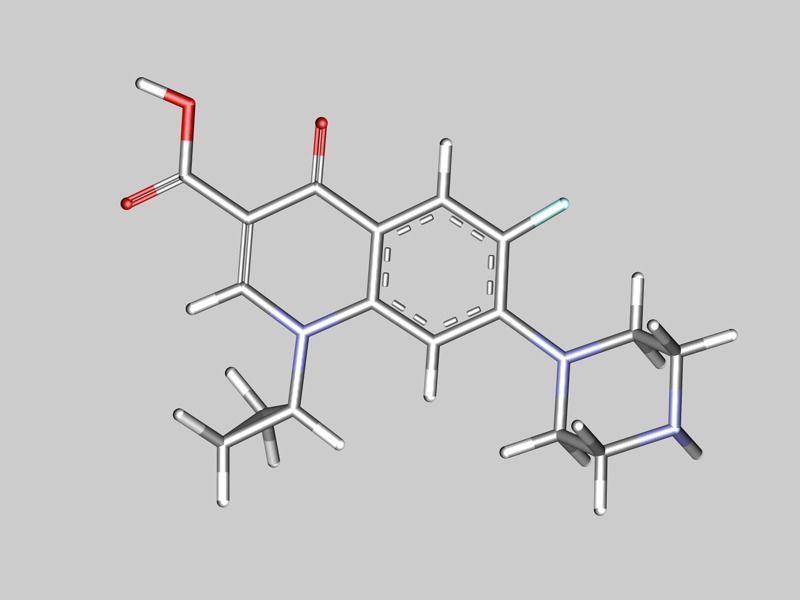 Ciprofloxacin molecule 3D model_3