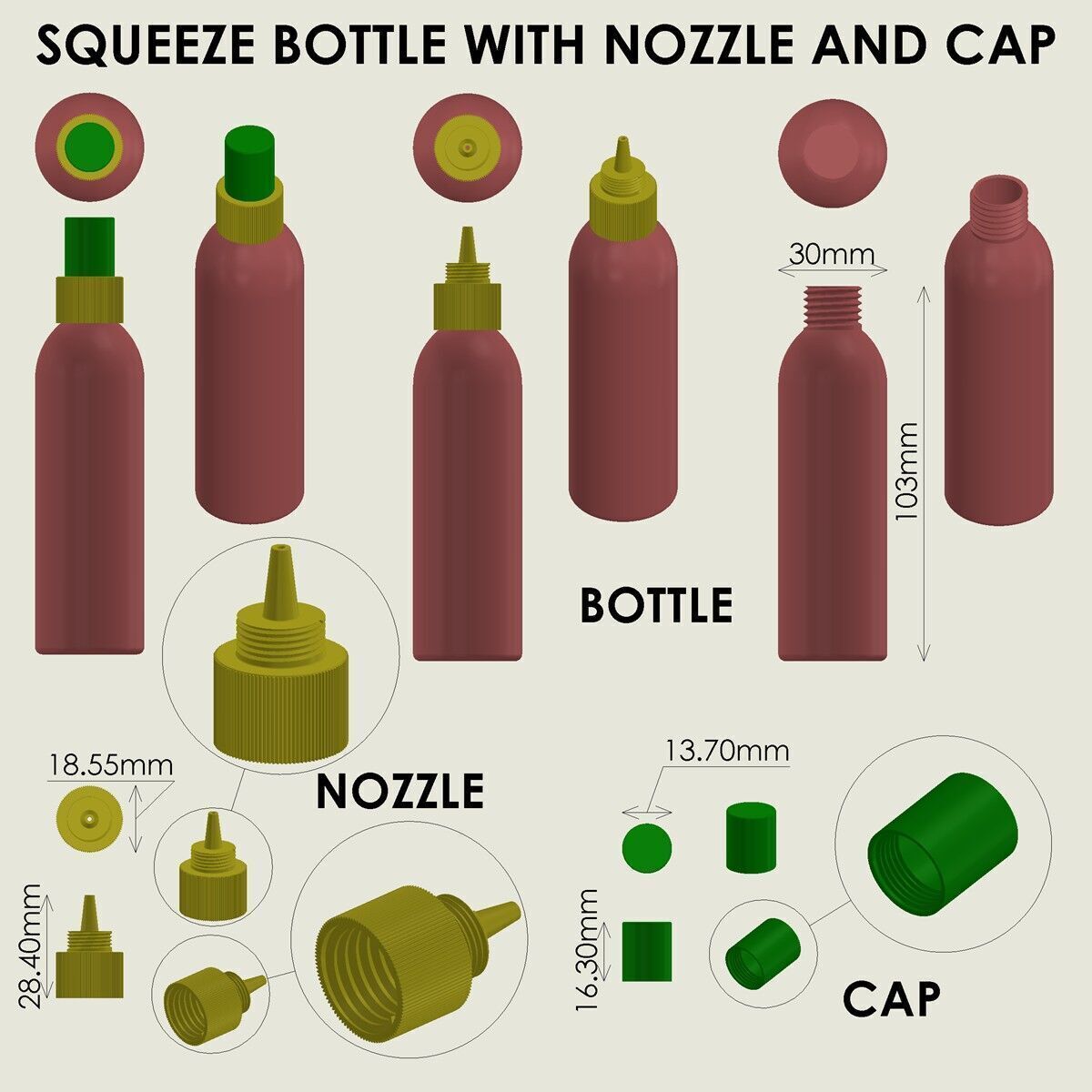 Squeeze Bottle 3D print model_4