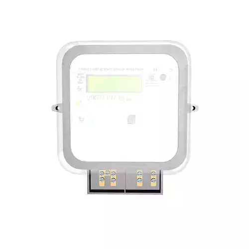 Phase AC Static Electricity Meter 3D Model Industrial Equipment