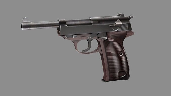 Pistol C127G Luger Model 1938 Low Poly 3D Model Low-poly 3D model