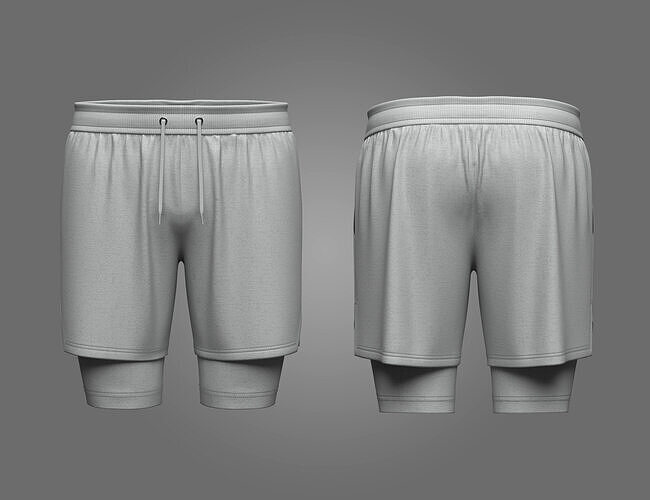 Mens Layered Gym Shorts 3D Model  Texture