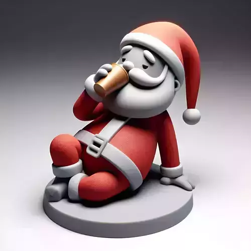 Tipsy Santa Table Stand 3D print model