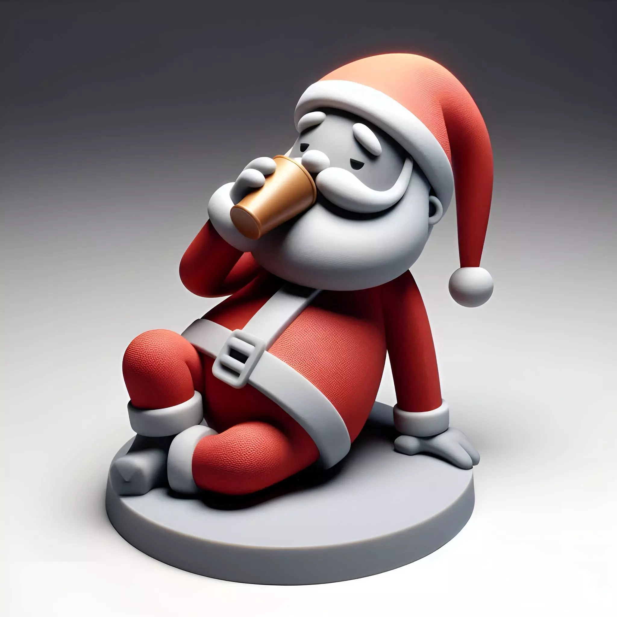 Tipsy Santa Table Stand 3D print model_0