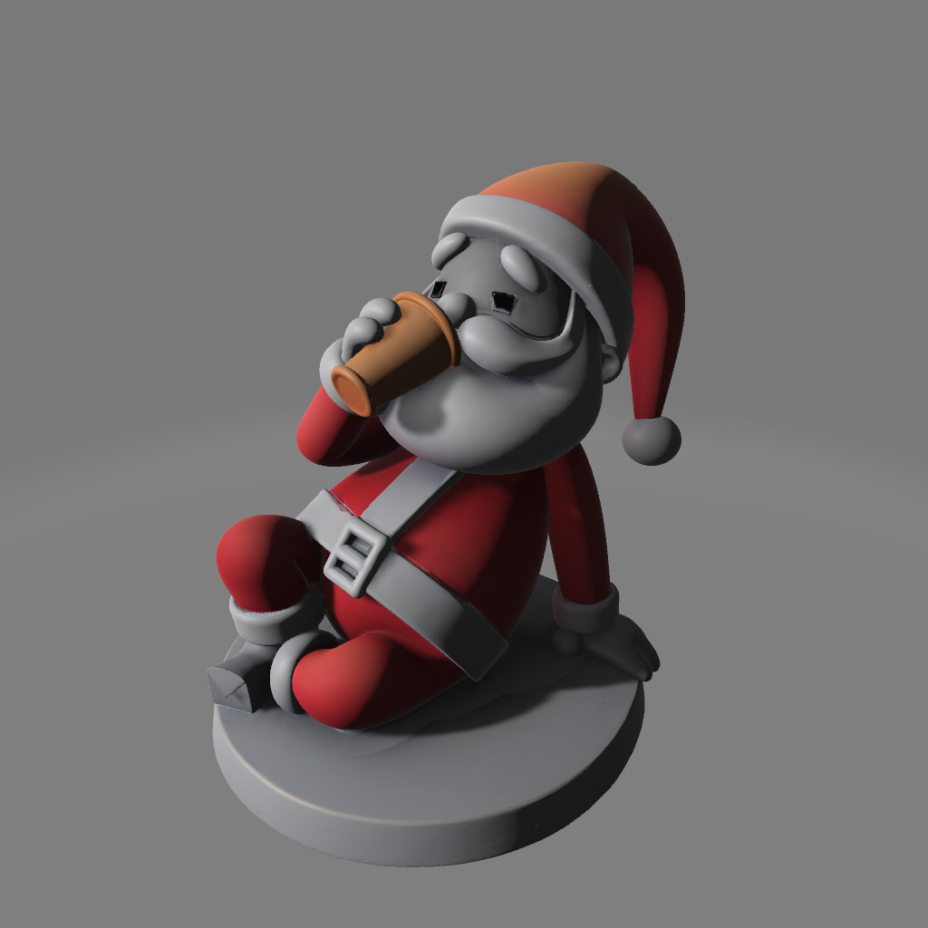 Tipsy Santa Table Stand 3D print model_1