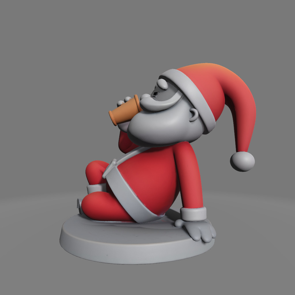 Tipsy Santa Table Stand 3D print model_3