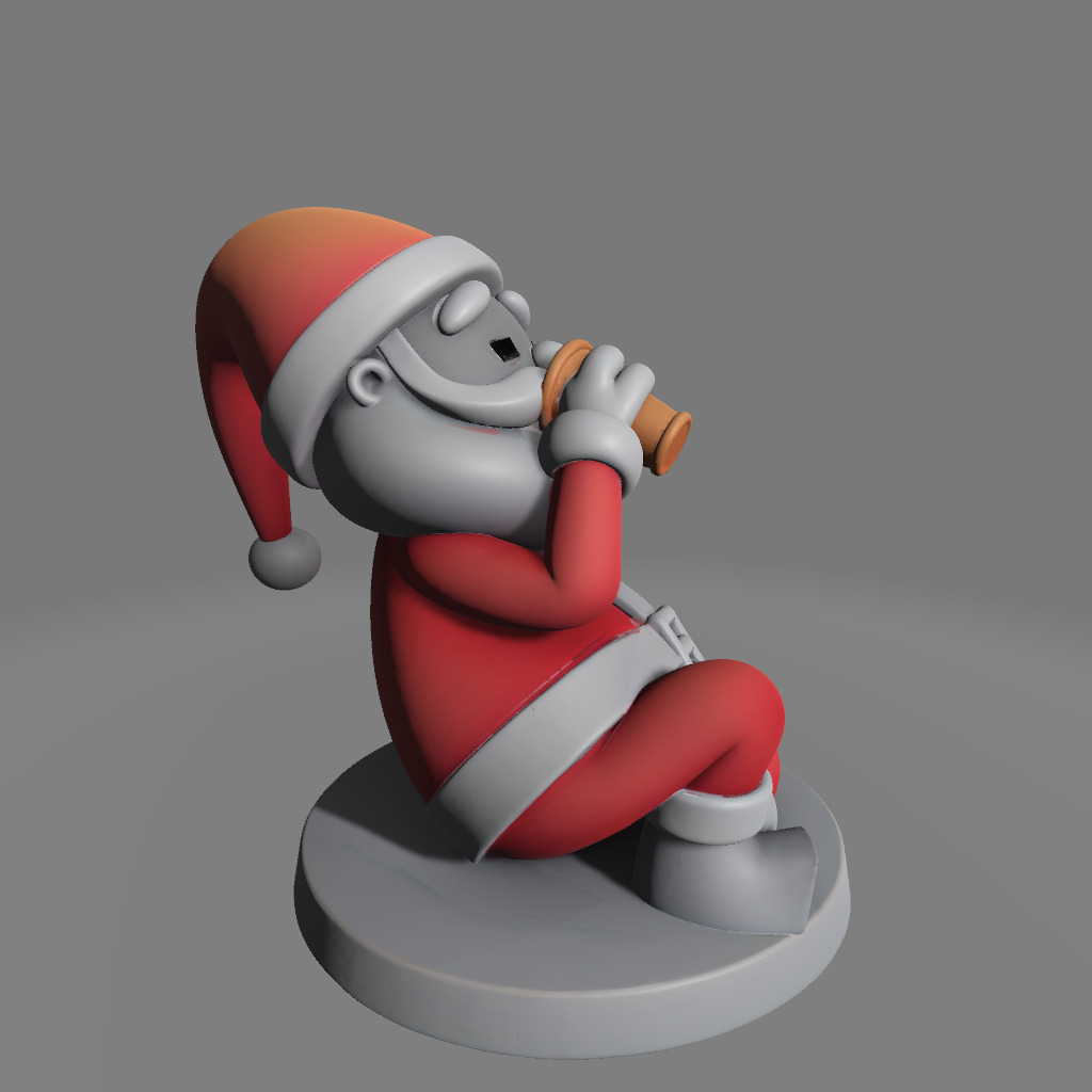Tipsy Santa Table Stand 3D print model_2