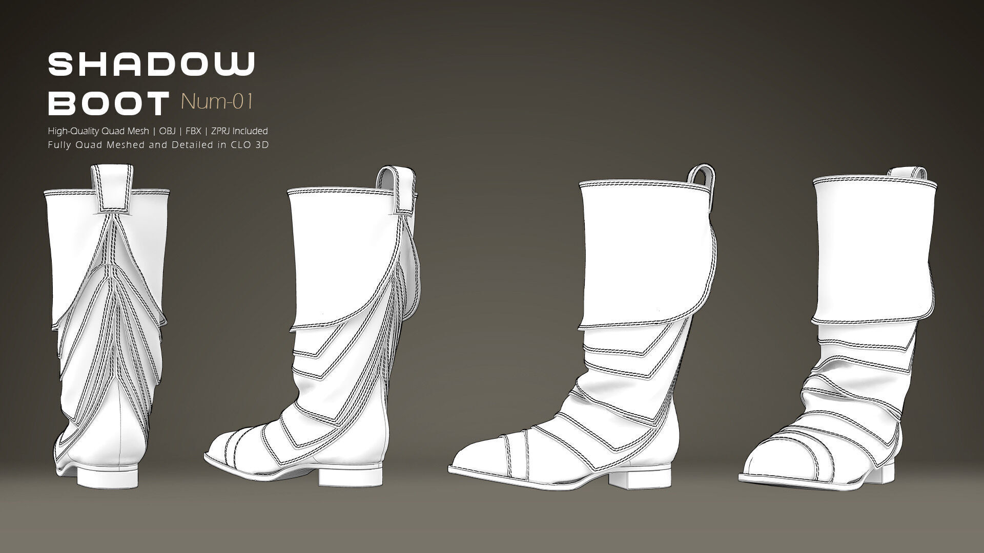 Shadow Boot High-Quality 3D Boots 01 3D model_6
