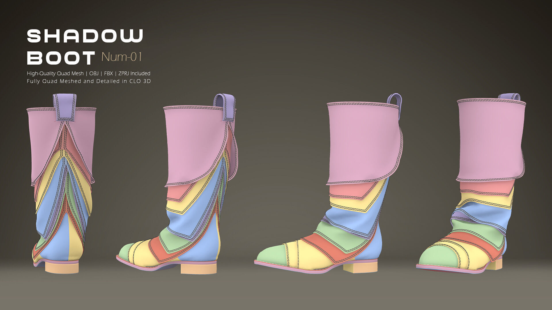 Shadow Boot High-Quality 3D Boots 01 3D model_8