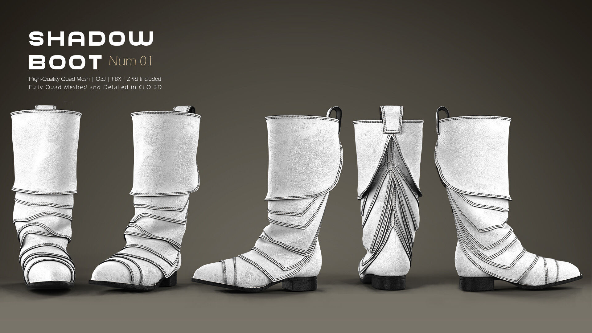 Shadow Boot High-Quality 3D Boots 01 3D model_2