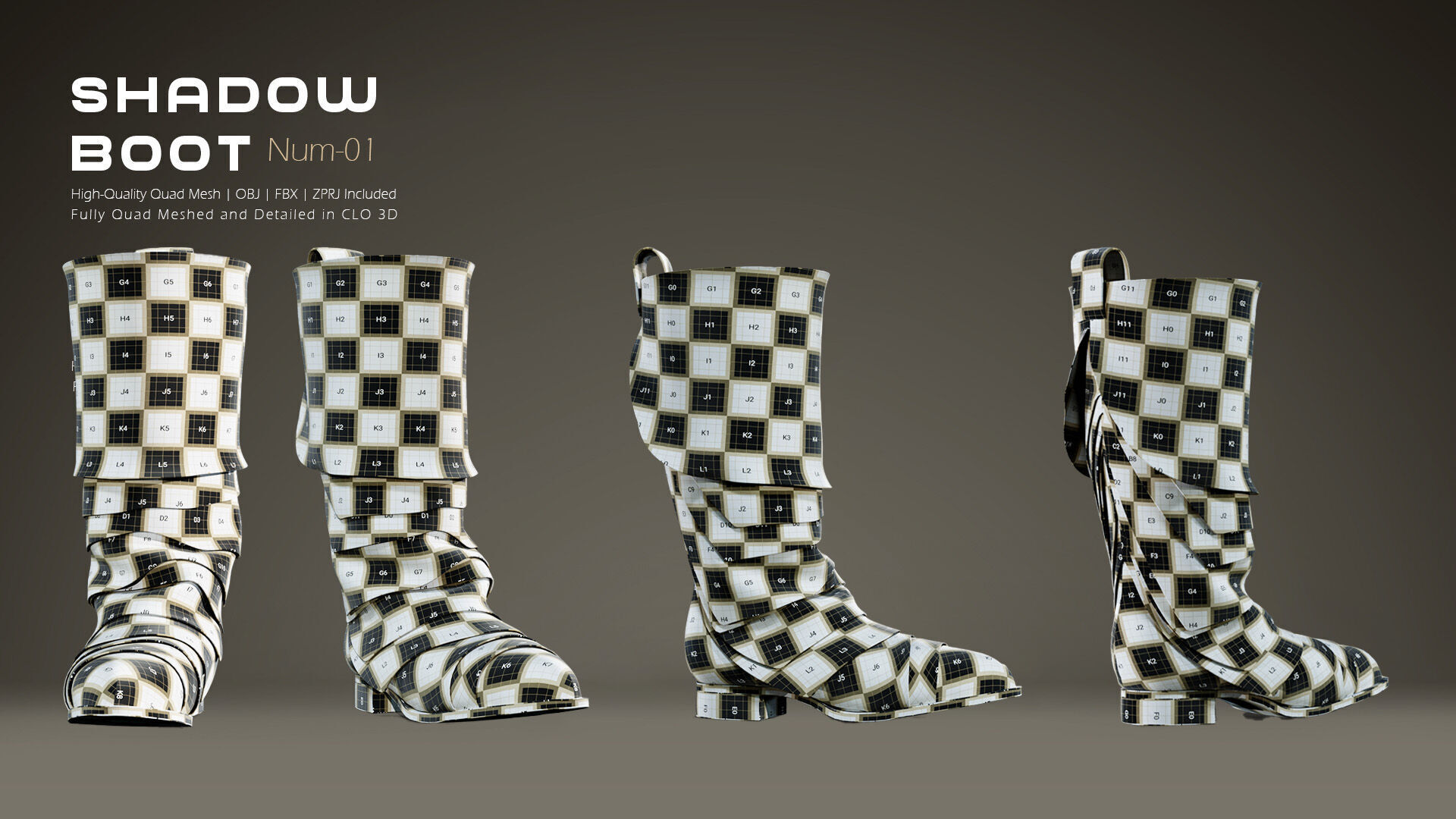 Shadow Boot High-Quality 3D Boots 01 3D model_4