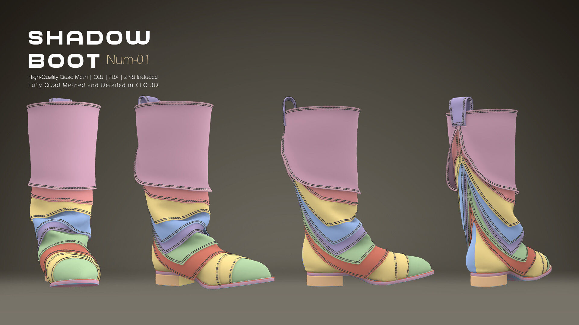 Shadow Boot High-Quality 3D Boots 01 3D model_7